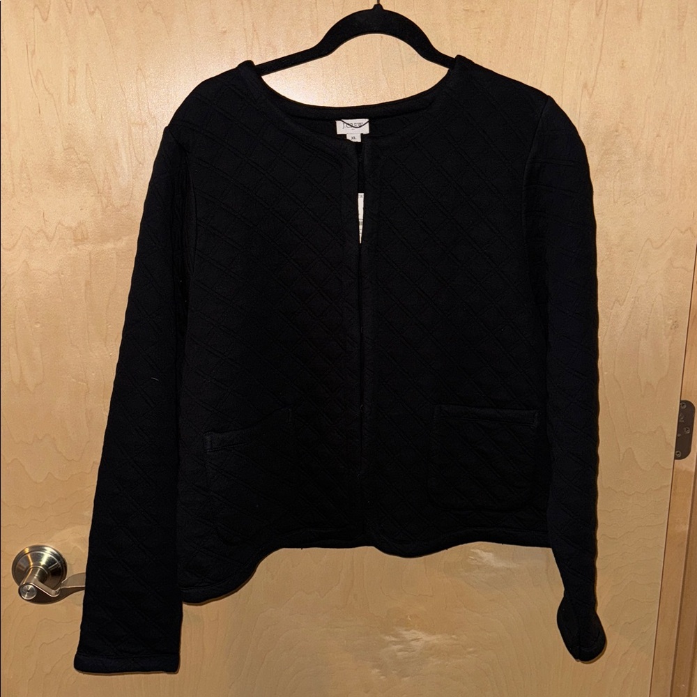 NWT women’s J.Crew Factory quilted jacket size XL color black style # BV786